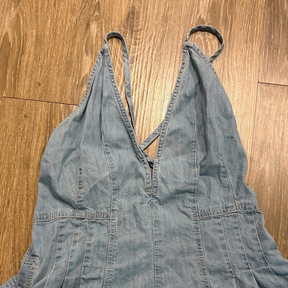 Free People Light Blue Denim Romper - Picture 2 of 6